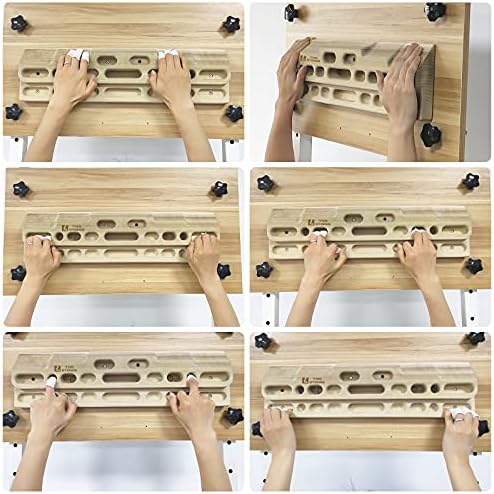 TWO STONES Climbing Hangboard Rock Climbing Training as Climbing Fingerboard with Jugs, Slopes and Edges, Pockets as Door Mounted Training Station Rock Climbing Pull Up Bar