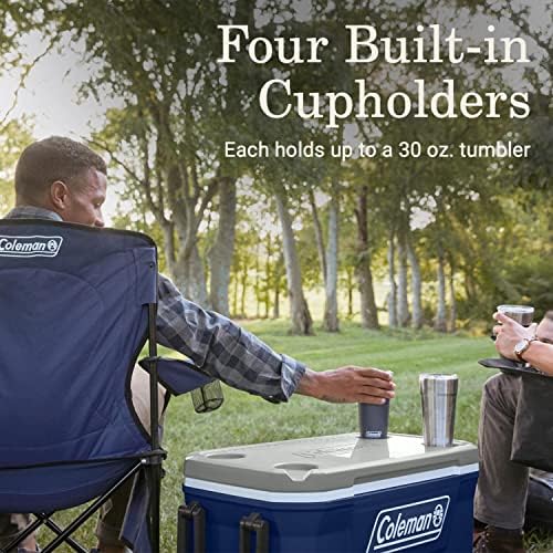 Coleman Classic Series Insulated Portable Wheeled Cooler, Leak-Resistant Outdoor Hard Cooler Keeps Ice up to 5 Days, 62-Quart