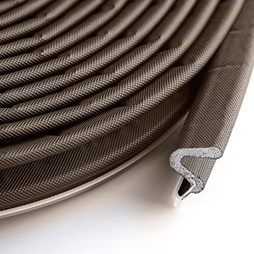 BBTO Weather Stripping Door Seal Strip Kerf Soundproof Strip V-Shaped Q Foam Weather Stripping Exterior Door Frame for Summer Windows Large Gap Seal and Easy Installation(40 Feet,Brown)