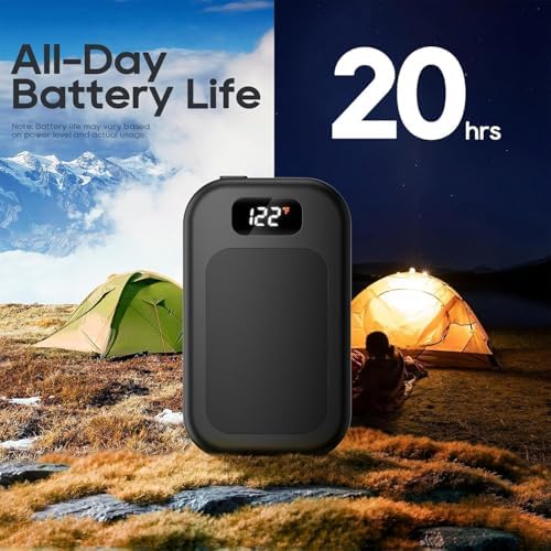 Hand Warmers Rechargeable, 6400mAh Electric Hand Warmers, AI Smart Chips 20Hrs Long Safe Heat, Portable Pocket Heater, Outdoor Camping Hunting Golf Accessories