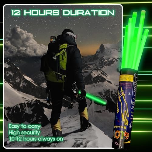 Lewtemi 10 Pcs 14 Inch Large Glow Sticks Christmas Jumbo Sticks Big Glow Stick Giant Light Stick Emergency Light Stick for Camping Accessories, Survival Kit