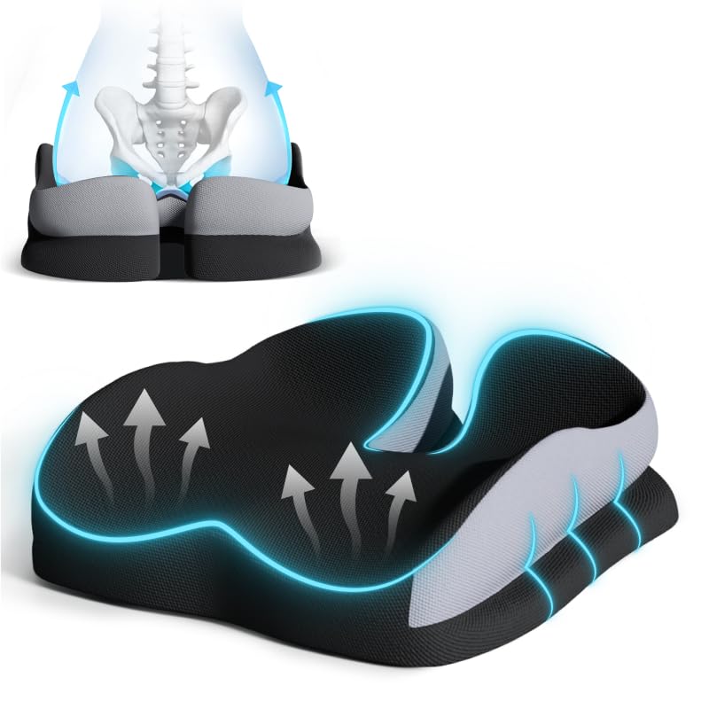 Seat Cushions for Office Chairs Wheelchair Cushion for Long Sitting Back Pain,Coccyx Cushion for Tailbone Pain Relief Cushion Office Chair Butt Pillow,Memory Foam Seat Car Computer Desk Chair Cushion