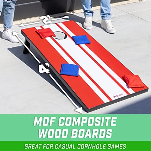 GoSports Portable Cornhole Sets, 8 Styles – Choose 4 x 2 ft or 3 x 2 ft - Boards Include 8 Bean Bags, Travel Case, and Game Rules