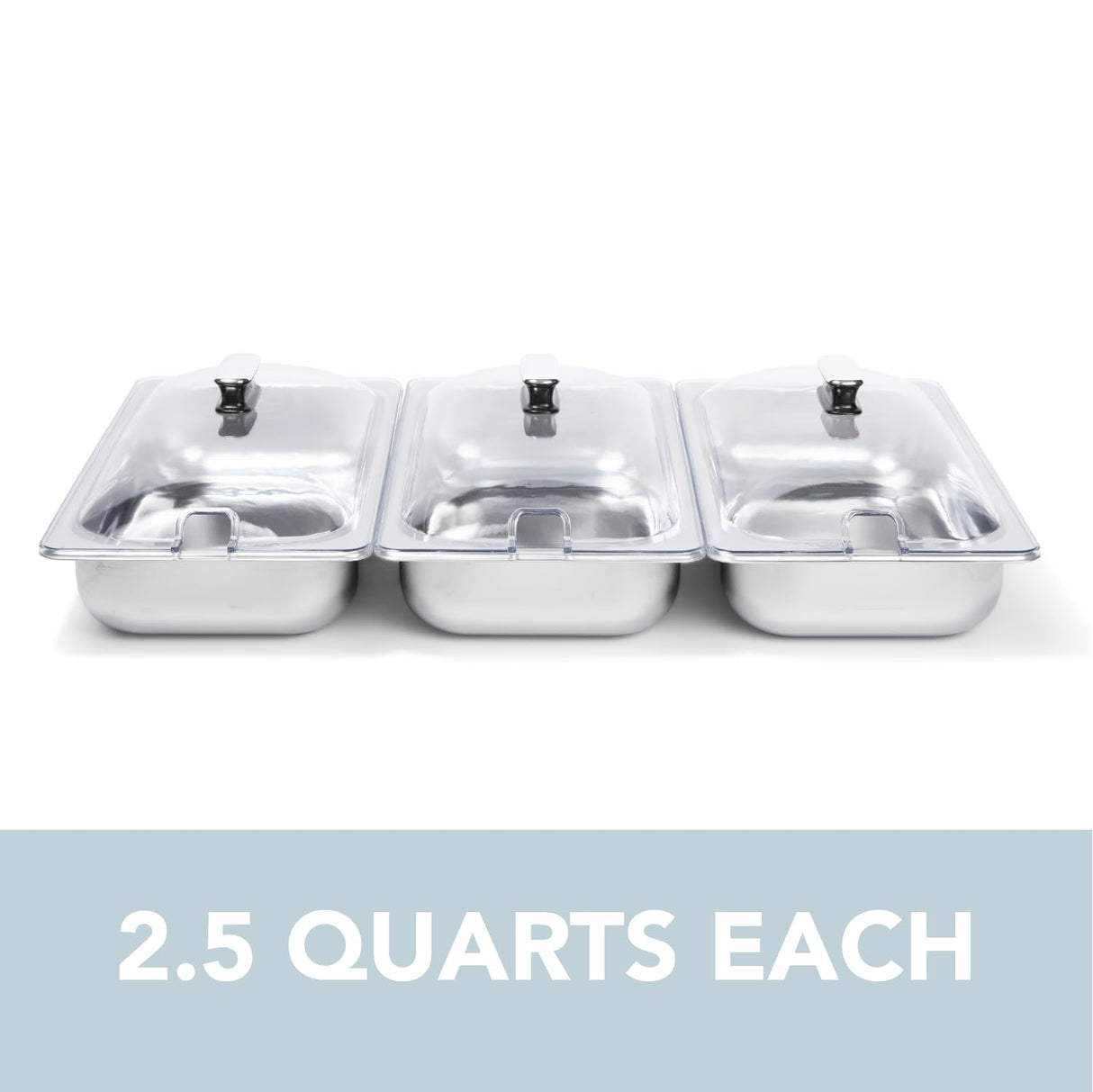 Alpha Living 3x2.5 QT Food Warmers for Parties Buffet Servers and Warmers – Premium Catering Supplies Buffet Display – Stainless Steel Electric Food Warmers with Temperature Control