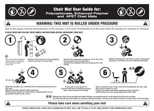 Floortex Cleartex Ultimat Polycarbonate Chair Mat for High Pile Carpets, 60 X 48, Clear