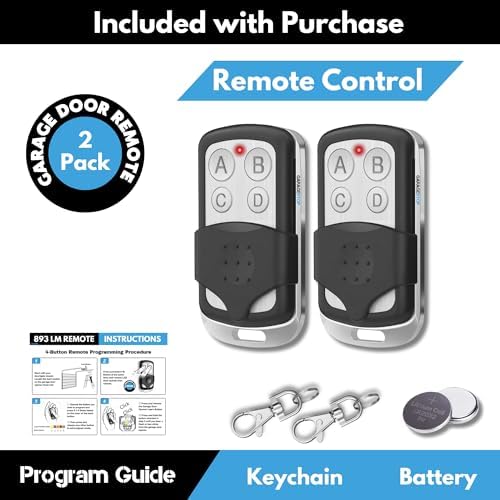 Garage Stop 2X for 893LM 893Max Chamberlain Craftsman Liftmaster Garage Door Opener Remote, 1993 to Present Garage Clicker, Universal Garage Door Remote Keychain