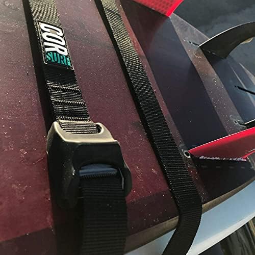 Aero Roof Rack Pads and Premium Scratch Resistant Silicone Buckle Tie Down Straps for Surf, SUP, Kayak and Canoe (28" Large) by COR Surf