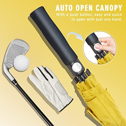 ZOMAKE Automatic Open Extra Large Golf Umbrella 51/54/62/68 Inch, Double Canopy Vented Windproof Oversize Stick Umbrellas for Rain
