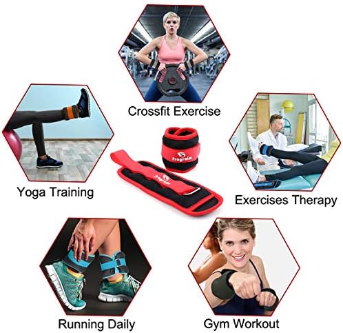 Ankle Weights for Women, Men and Kids - 1/2/3/4/6/8/10/12/15/20 LBS 1 Pair Strength Training Wrist/Leg/Arm Weight with Adjustable Strap for Jogging, Gymnastics, Aerobics, Physical Therapy