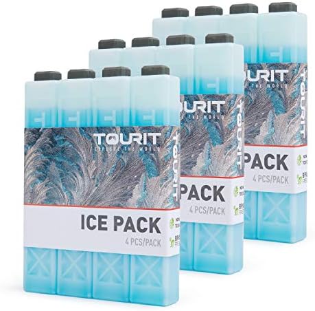 TOURIT Ice Packs for Coolers Reusable Long Lasting Freezer Packs for Lunch Bags/Boxes, Cooler Backpack