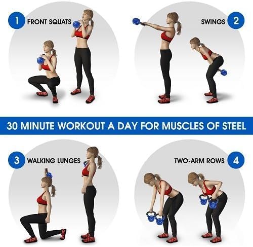 Yes4All 5-65lbs Kettlebells Vinyl Coated Cast Iron for Dumbbell Weights Exercises, Gym, Fitness, Full Body Workout Equipment Push up, Grip and Strength Training