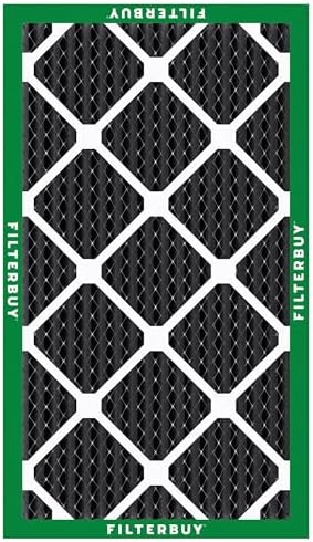 Filterbuy 16x25x1 Air Filter MERV 8 Odor Eliminator (4-Pack), Pleated HVAC AC Furnace Air Filters Replacement with Activated Carbon (Actual Size: 15.50 x 24.50 x 0.75 Inches)