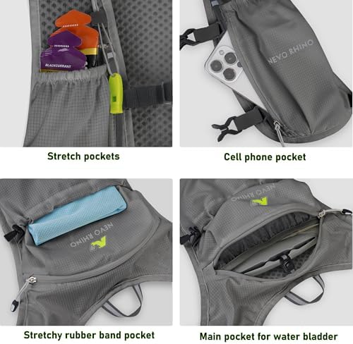 N NEVO RHINO Running Vest, Lightweight Hydration Vest, Insulated Water Backpack with 1.5L Water Bladder for Hiking, Trail, Running,Marathons,Cycling