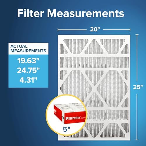 Filtrete 20x25x5 AC Furnace Air Filter, MPR 1000, MERV 11, Fits Lennox Devices, Allergen Defense, Electrostatic Air Cleaning Filter, 2-Pack (actual size 19.63 x 24.75 x 4.31 in)