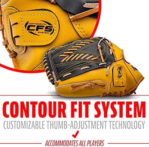 Franklin Sports Baseball + Softball Gloves - Field Master Adult + Youth Baseball + Softball Gloves - Right Hand + Left Hand Gloves - Infield + Outfield Mitts - Multiple Sizes + Colors