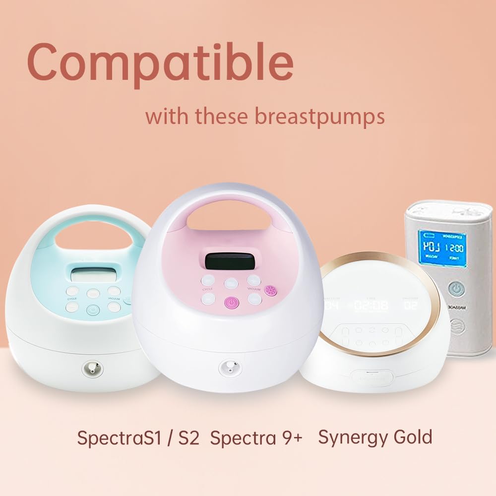 PumpMom-us Wearable Breast Pump Collection Cup Compatible with Spectra S1 S2 9 Plus and SG, Replace Pump Kits 27mm Flange and 17/19/21/24mm Insert Included