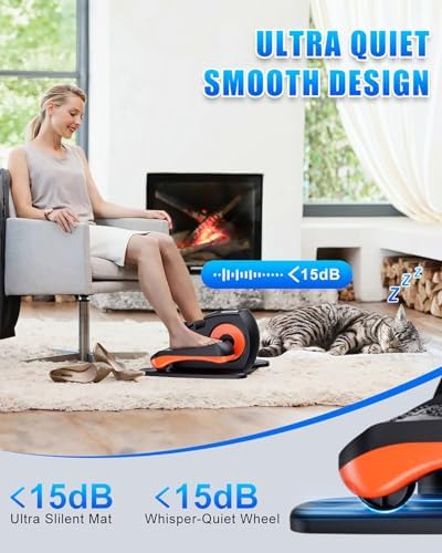 Under Desk Elliptical Machine, Electric Ellipse Leg Exerciser as Seen on Tv for Seniors with 12 Adjustable, Quiet Portable Elliptical Machine, Seated Pedal Exerciser with Remote Control