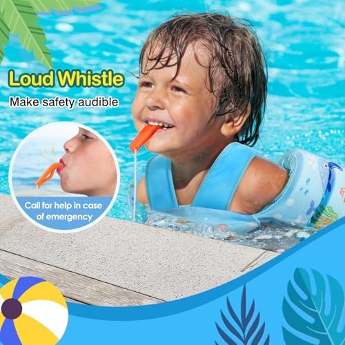 MoKo Toddler Swim Vest for Kids, 20-66 lbs, Arm Floaties with Adjustable Straps, Nylon Material, Swim Vest for Toddlers Learning to Swim