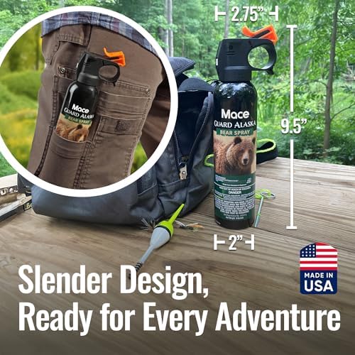 Mace Brand Guard Alaska Bear Deterrent Self Defense Spray, 9.17 oz, 20 Feet Range, Max Strength 20% OC Wildlife Safe Formula, Essential for Outdoors, Hiking, Camping, & Hunting