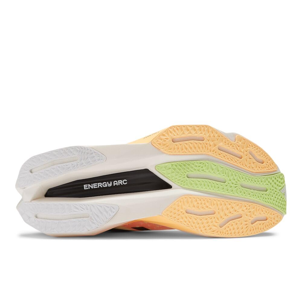 New Balance Women's FuelCell SuperComp Elite V4 Running Shoe, White/Bleached Lime Glo/Hot Mango, 10 Wide