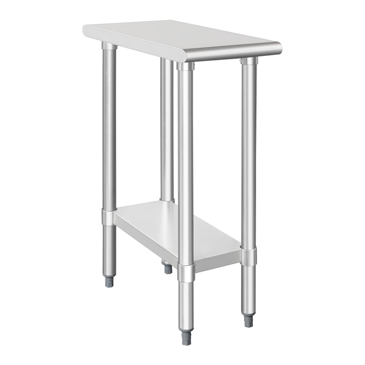 HARDURA Stainless Steel Table 24X12 Inches with Undershelf and Galvanized Legs NSF Heavy Duty Commercial Prep Work Table for Restaurant Kitchen Home and Hotel