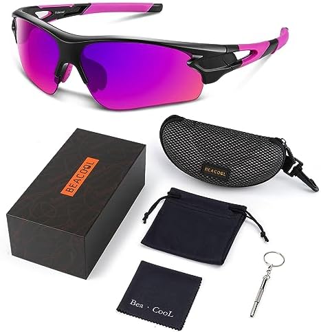 BEACOOL Polarized Sports Sunglasses for Men Women Youth Baseball Fishing Cycling Running Golf Motorcycle Tac Glasses UV400