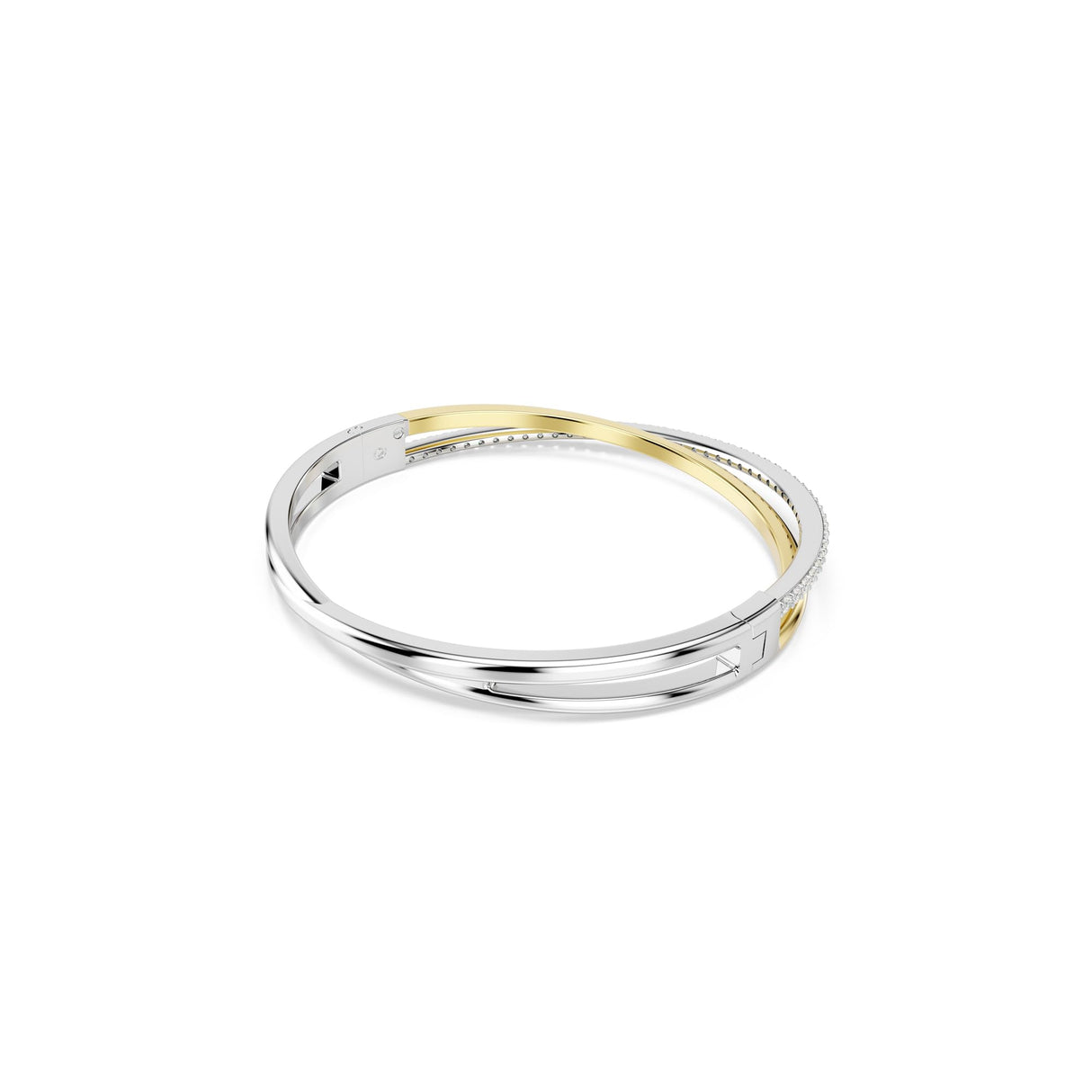 Swarovski Hyperbola Bangle, Round Cut, Clear, Mixed Metal Finish