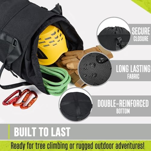 Arborist Rope Bag, 35L Tree Climbing Rope Bag, Arborist Equipment Bucket Backpack, Arborist Gear Carrier Bag with Side Pockets, Tough Rock Climbing Backpack, Rock and Tree Climbing Gear