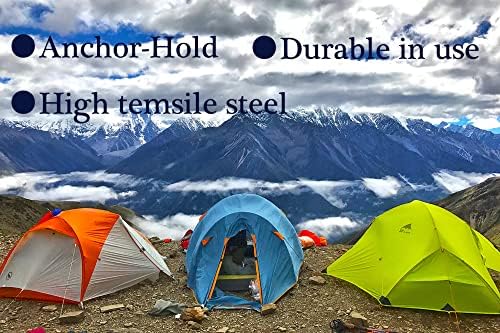 16 Pack Tent Stakes Heavy Duty Metal Tent Pegs for Camping Steel Tent Stakes 16 inch Unbreakable and Inflexible