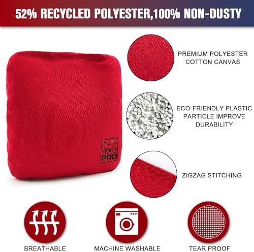 Dual Sided Corn Hole Bags Professional Cornhole Bags Set of 8 Regulation Corn Hole Bean Bags Slick and Stick