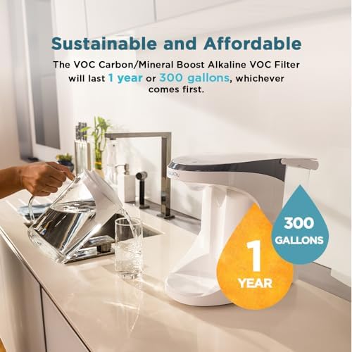 AquaTru Carafe VOC Filter with pH+ Mineral Boost (Stage 4) for AquaTru Carafe Countertop Reverse Osmosis Water Filter Purification System | Certified to Remove PFAS and Other Chemicals (Alkaline)