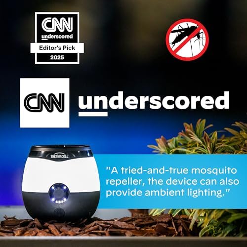 Thermacell E-Series Rechargeable Mosquito Repeller with 20’ Mosquito Protection Zone; Bug Spray Alternative; Scent Free