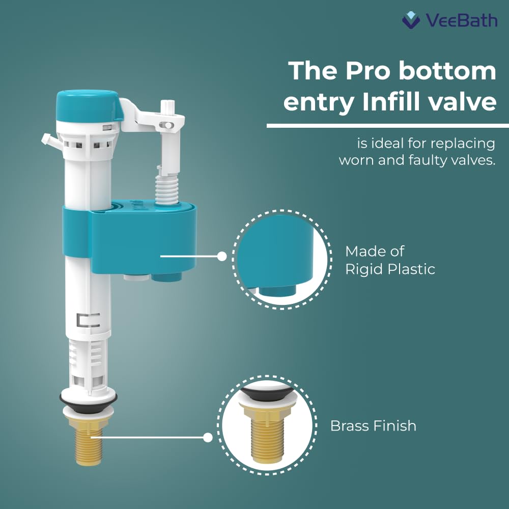 Mv 1/2" Toilet Cistern Bottom Entry Inlet Fill Valve Brass