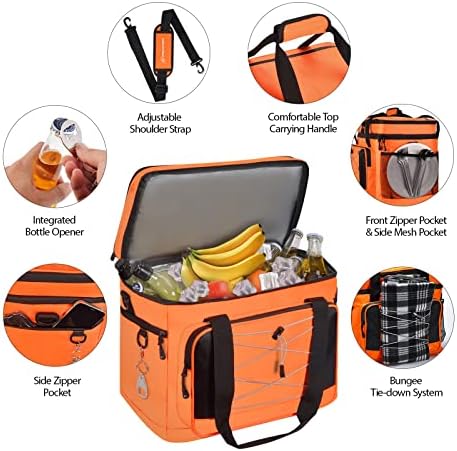 Maelstrom Soft Cooler Bag,Collapsible Soft Sided Cooler,24/30/60/75 Cans Beach Cooler,Ice Chest,Large Leakproof Camping Cooler,Portable Travel Cooler for Grocery Shopping,Camping,Road Trips