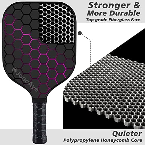 Pickleball-Paddles-Set of 4 or 2 Rackets by JoncAye, USAPA Approved Pickle-Ball Equipment with Balls, Bag, Accessories, Fiberglass Graphite Pickleball Racquet Set for Men, Women, Kids, Adults