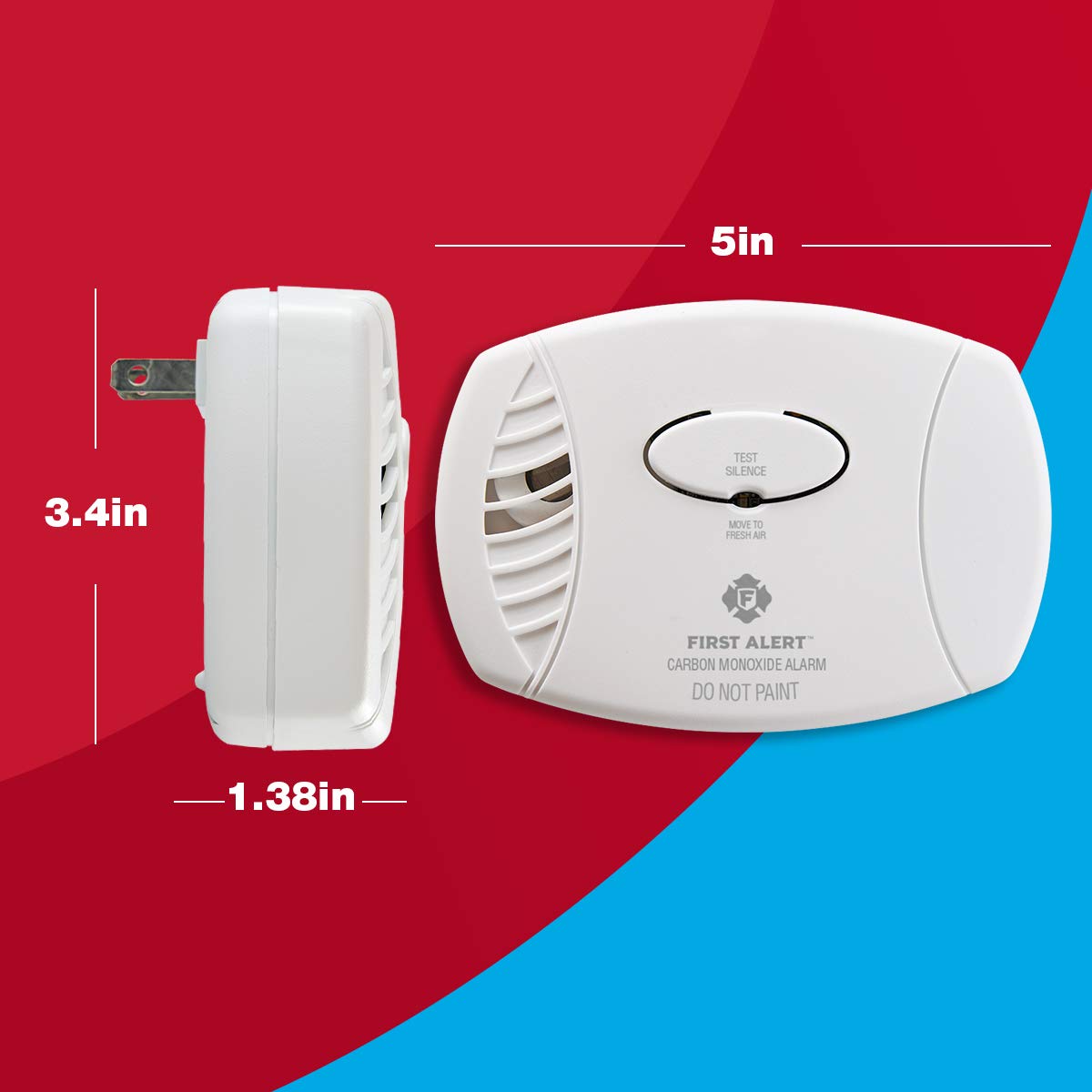 First Alert Carbon Monoxide Detector, Plug-In Alarm with Battery Backup, CO606, White, 1-Pack