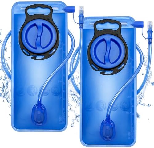 Hydration Water Bladder, Leak Proof Water Bladder for Hiking Backpack, BPA-Free Water Pouch Water Reservoir for Camping Cycling Running, 2Pack 1.5L 2L 3L