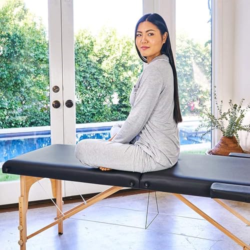 BestMassage Massage Bed Portable Massage Table 24 inche Wide Lash Bed Heigh Adjustable 2 Folding Spa Table with Non-Woven Bag for Spa Footmassage Facial CareSpa Tattoo