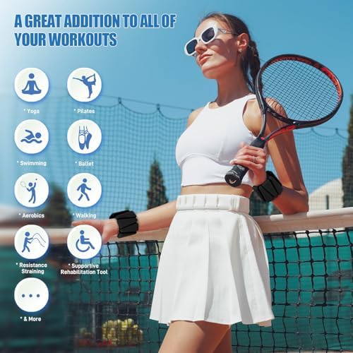 Wrist Ankle Weights Set of 2(1 lb/2 lbs Each) Adjustable Weights Training Intensity for Strength Training Walking Running Yoga Pilates Jogging for Women Men