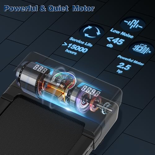 Walking Pad Treadmill with 12% 9-Level Auto Incline, 450 lbs Capacity and RGB LED Screen Under Desk Treadmill with Hiking Mode, Compact Treadmills for Home Small/Office