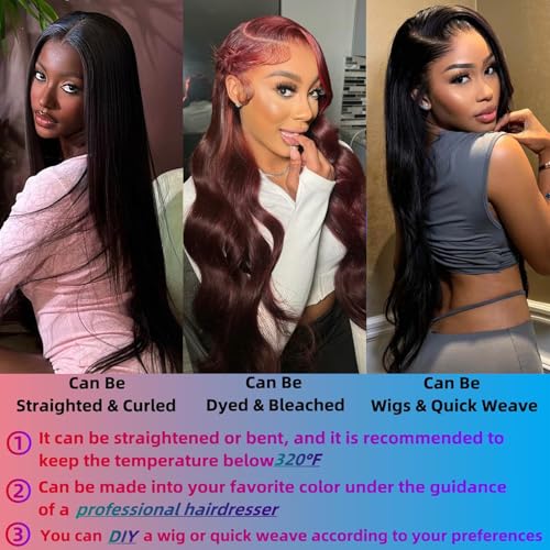 Body Wave Bundles Human Hair 16 18 20 Inch 100% Unprocessed 12A Brazilian Virgin Human Hair Extensions Quick Weave Bundles Hair Natural Black