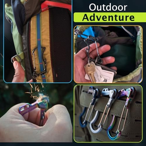Firebiner 6-in-1 Fire-Starting Carabiner EDC Emergency Multitool -Keychain,Utility Blade,Bottle Opener,& More