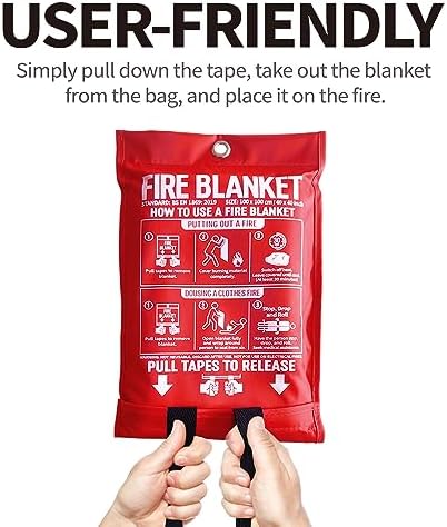 Fire Blanket for Kitchen and Home,40" x 40", Fiberglass Emergency Fire Blanket,4 Pack