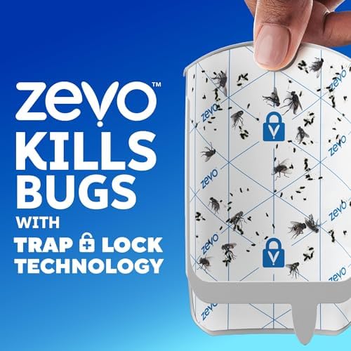 Zevo Flying Insect Trap Refill - for The Zevo MAX & Standard Indoor Fly Trap - Catch Gnats, House & Fruit Flies - Easy to Use - Mess-Free Disposal (10 Refill Cartridges)