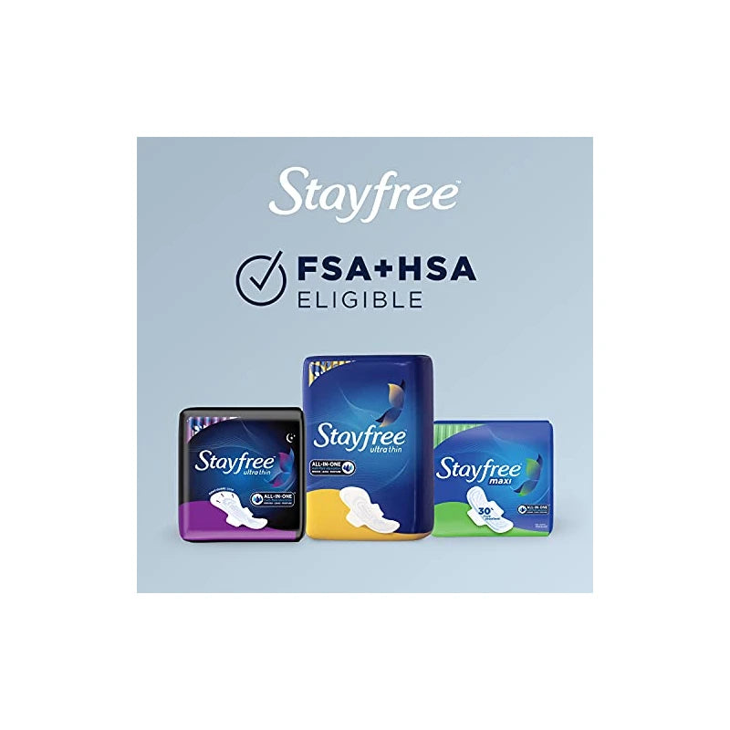 Stayfree Ultra Thin Regular Pads with Wings For Women, Reliable Protection and Absorbency of Feminine Moisture, Leaks and Periods, 36 count