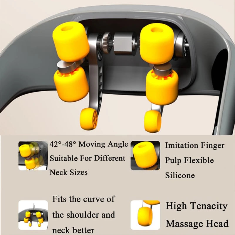 Nvmti 4 Hands Neck and Shoulder Massager, 2025 New Four Hands Neck Massager, Neck and Shoulder Massager with Heat, Wireless Shiatsu Massager, 4hands Neck & Shoulder Massager (Beige)
