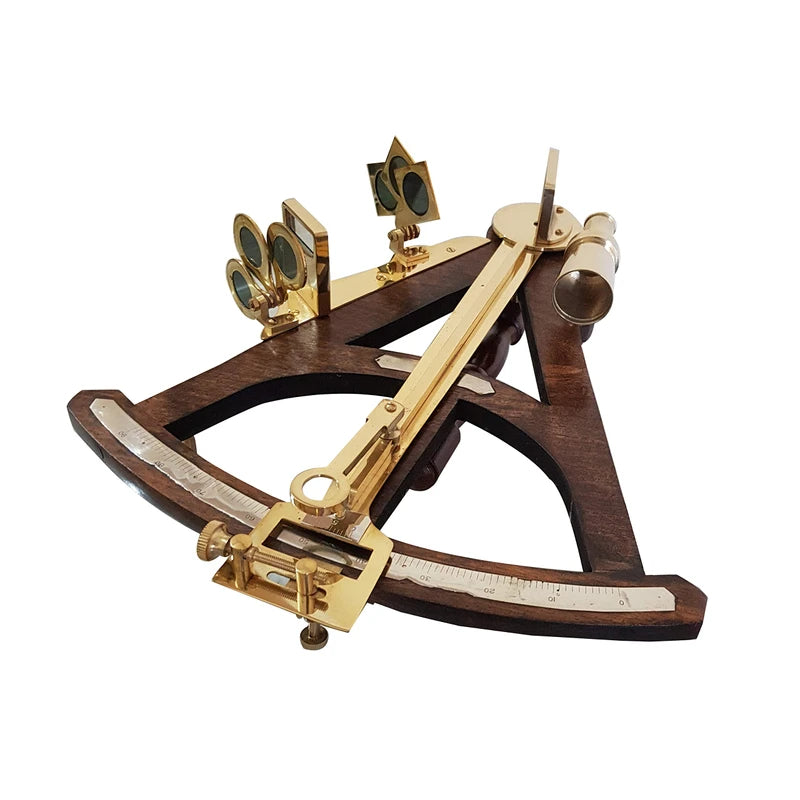 Vintage Wooden Marine Octant Reflecting Instrument Measuring Reflecting Quadrant Ship Sailor Navigation Tool Marine Sextant