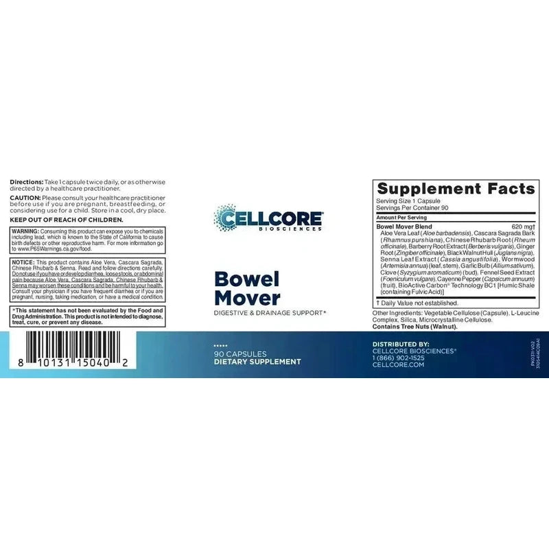 CELLCORE Bowel Mover 90 Capsules -Digestive & Drainage