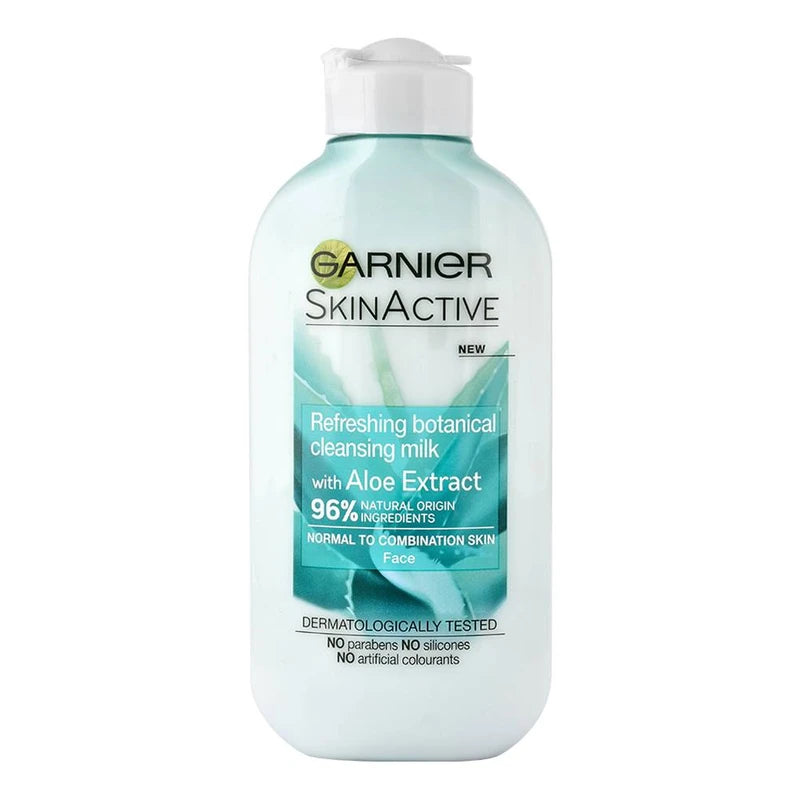 GARNIER SKIN ACTIVE BOTANICAL, REFRESHING CLEANSING MILK WITH ALOE. FOR NORMAL/ COMBINATION SKIN 200ML