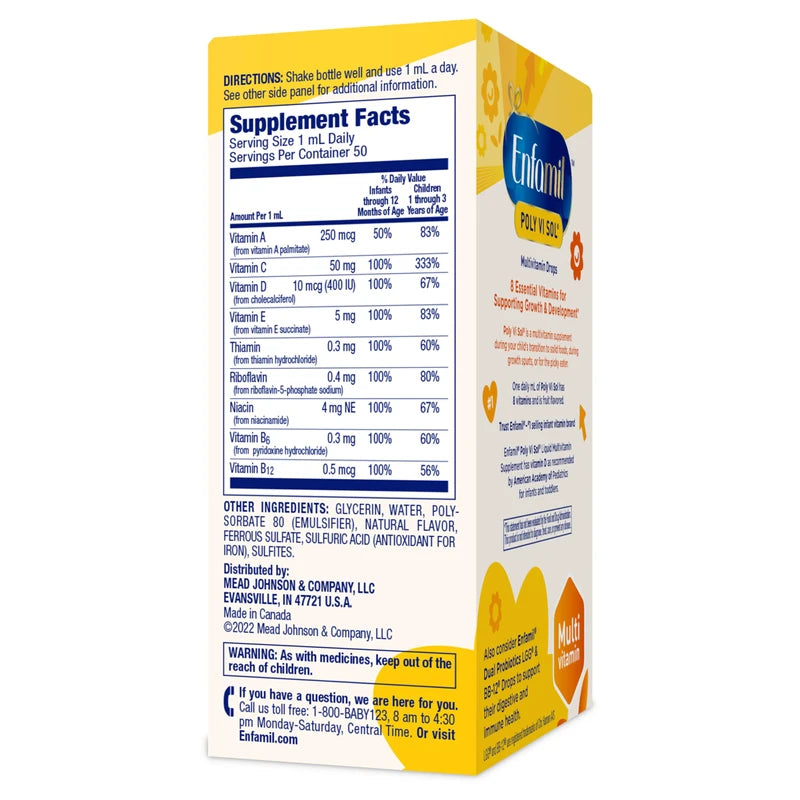 Enfamil Poly-Vi-Sol Multivitamin Supplement Drops with Iron 50 mL